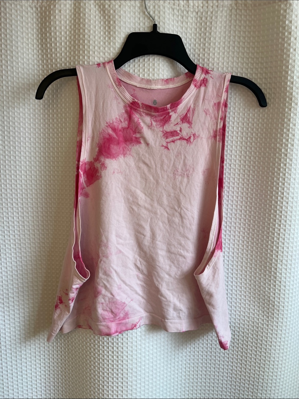 Spiritual Gangster Pink Tie-Dye Muscle Tank—Med/Lg